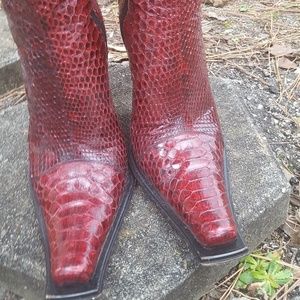 Red Snakeskin boots size